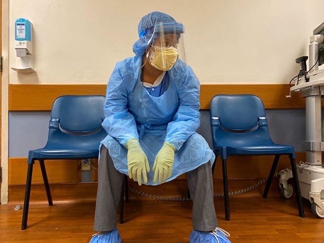 Lee Ann Crisostomo in medical gear